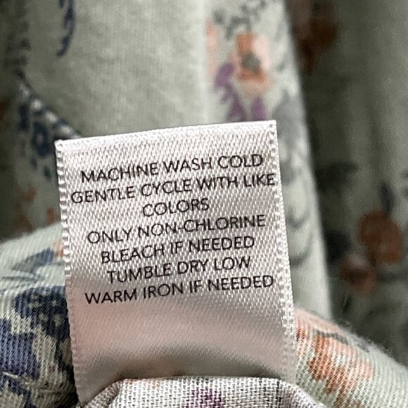 CJ Banks Top Women 2X Green Floral Tunic Peasant Boho Cottagecore Hippie Casual - Picture 5 of 7